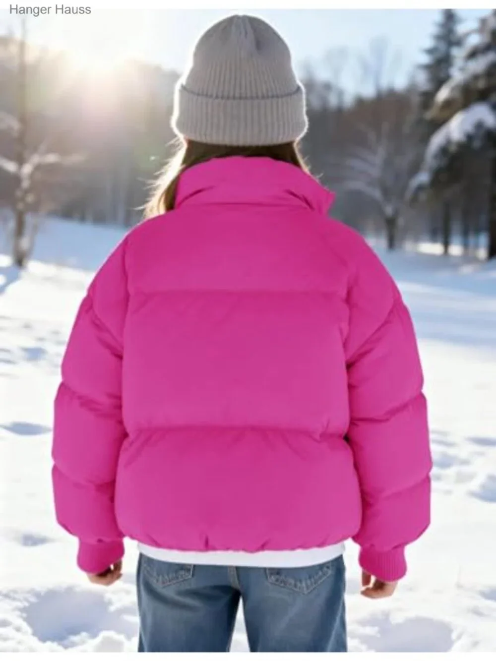 Girls Winter Puffer Jacket Warm Zip Up Quilted Puffy Coat 5-16Y